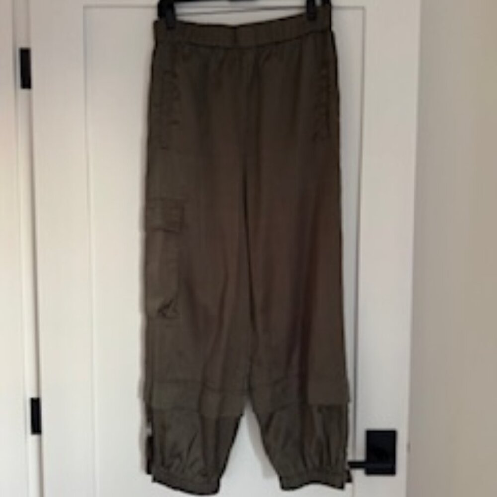 Tibi Olive Green Cropped Cargo Pants